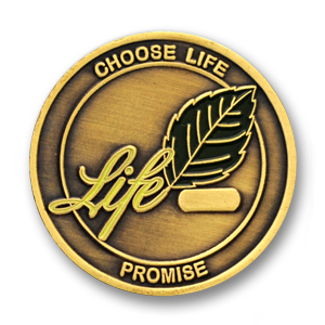 Choose Life Commemorative Coin - 1.56 inch, Antique Bronze with numbering block