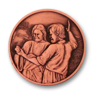 Religious Coin - 1.56 inch, Antique Copper